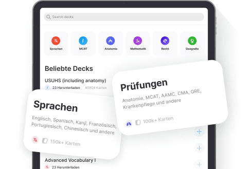 Wähle aus 50.000+ vorgefertigten Decks